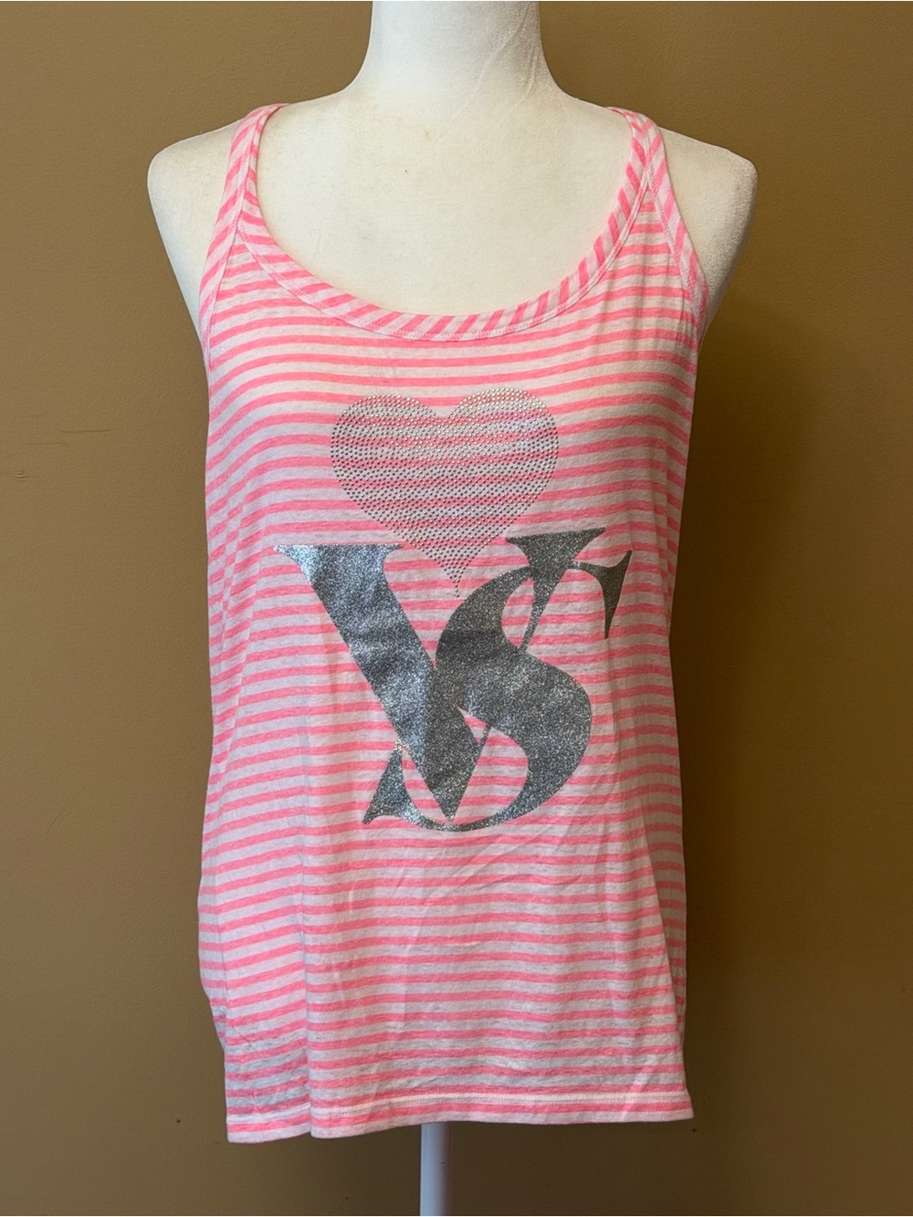 Victoria's Secret Supermodel Essentials Bling Stripe Tank Top